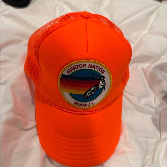 Aviator Nation Vibrant Orange Trucker Hat - Picture 1 of 3